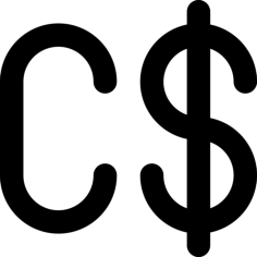 Canadian Dollar Line Art Illustration Svg, Free Vectors File